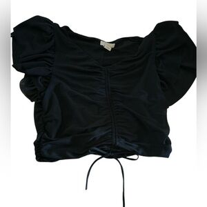 H&M Black Ruched Blouse
